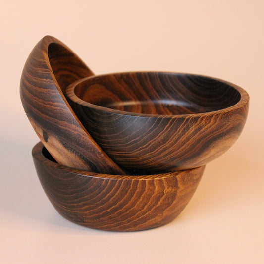 Hand Turned Yew Decorative Bowls