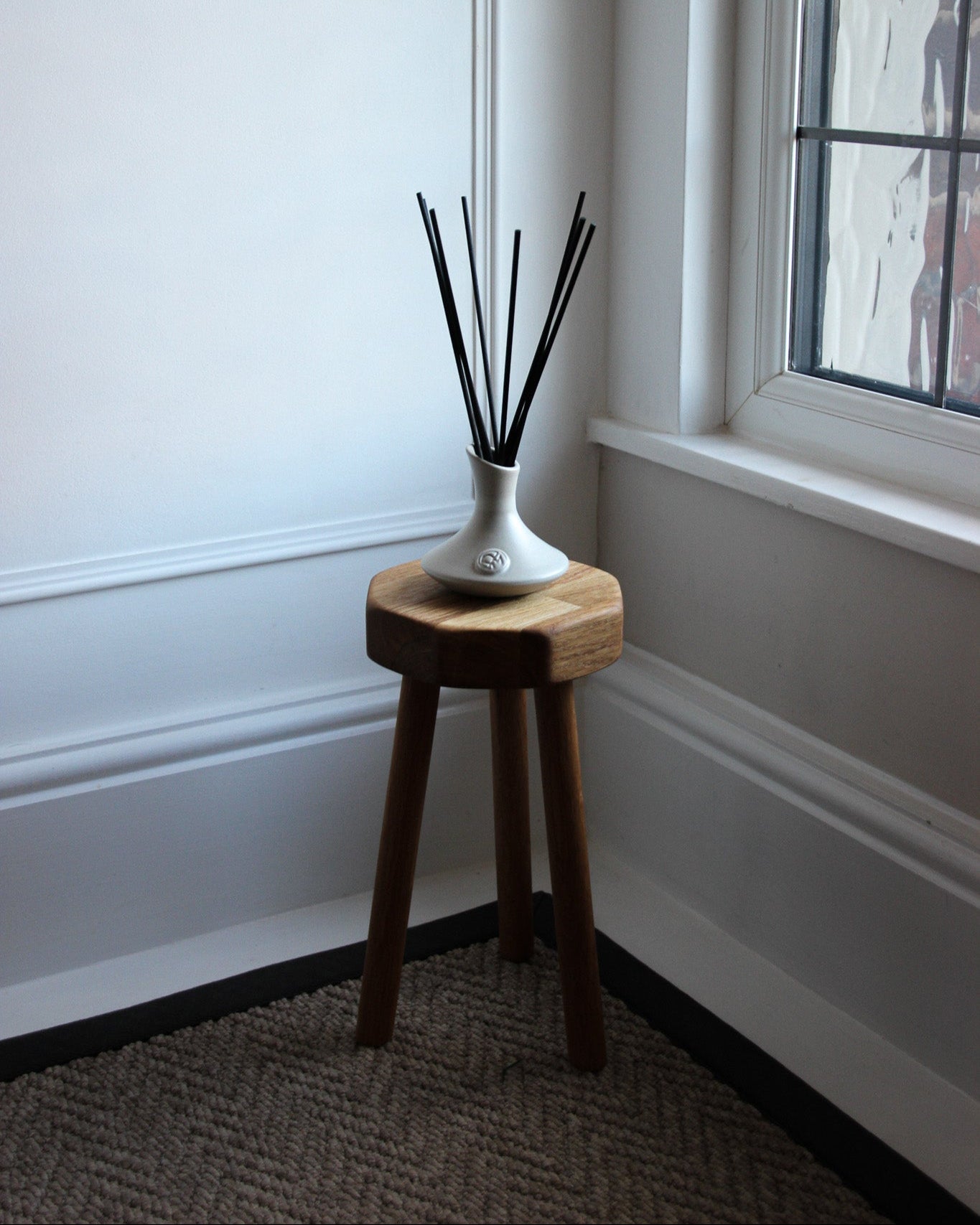 The Brenig Oiled Oak Milk Stool