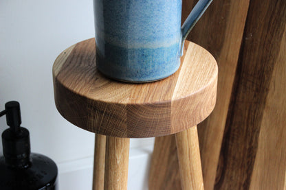 The Alyn Oiled Oak Milk Stool