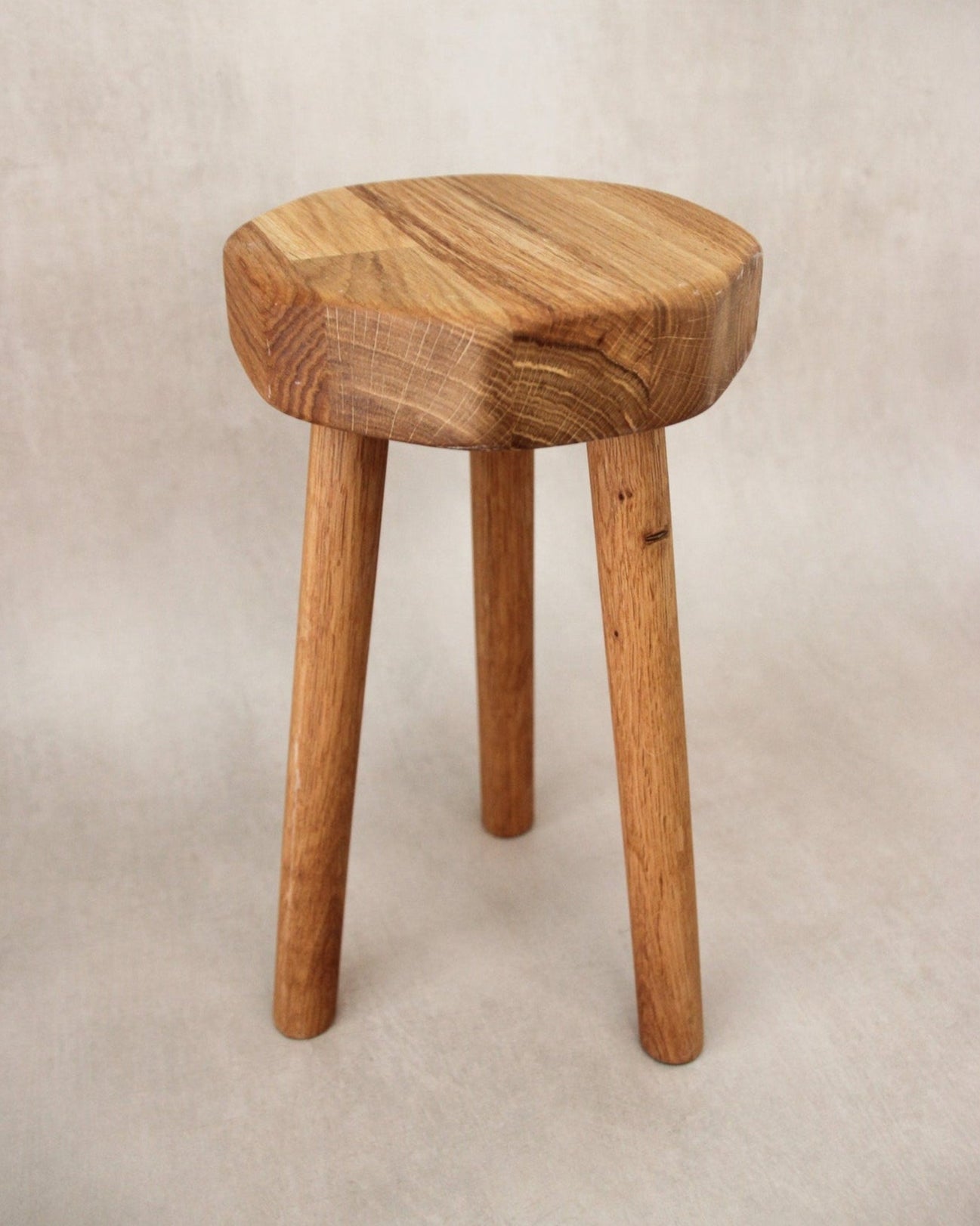 The Brenig Oiled Oak Milk Stool