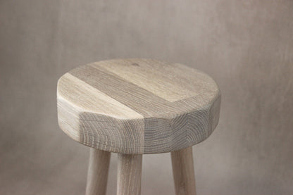 The Clywedog Limed Oak Milk Stool