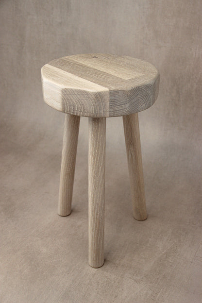 The Clywedog Limed Oak Milk Stool