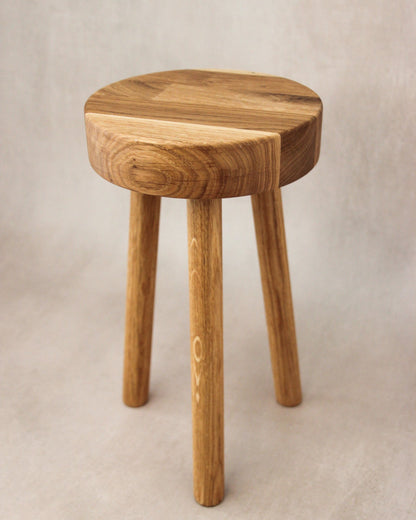 The Alyn Oiled Oak Milk Stool