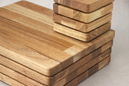 Solid Oak Rectangle Wooden Placemat Sets - Handmade Table Mats