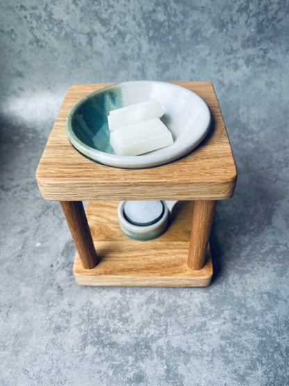 The Cube Oak Wooden Wax Melt Burner