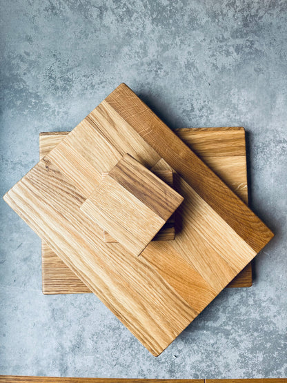 Solid Oak Rectangle Wooden Placemat Sets - Handmade Table Mats