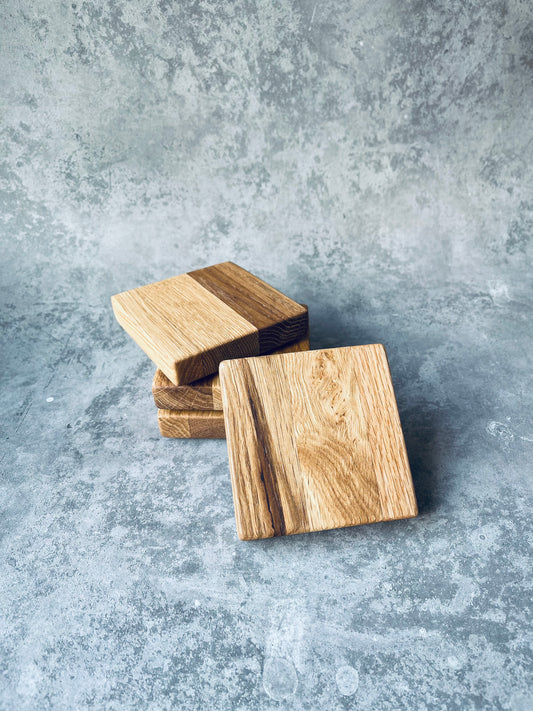 Square Wooden Coasters - Oak Coasters