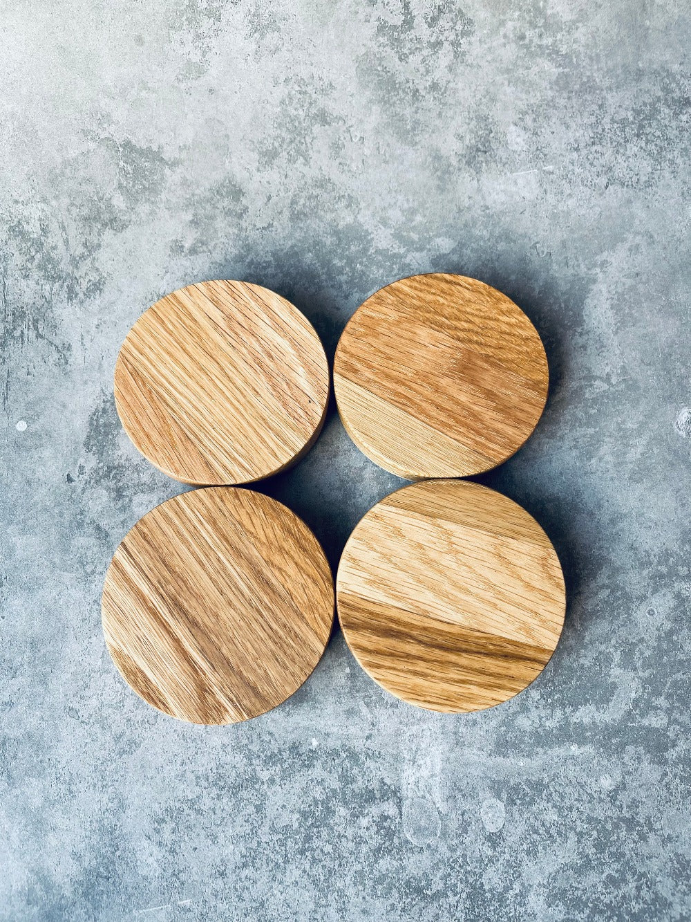 Round Wooden Coasters - Oak Handmade Coasters