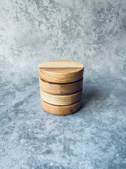 Round Wooden Coasters - Oak Handmade Coasters